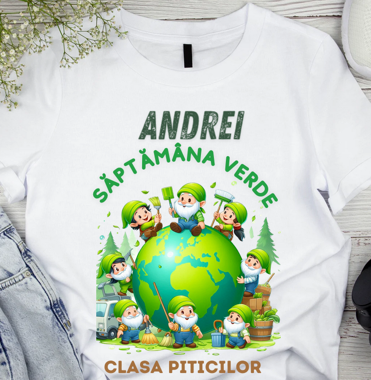 Tricou Personalizat Saptamana verde si Ziua Pământului clasa piticilor material  bumbac TSV118