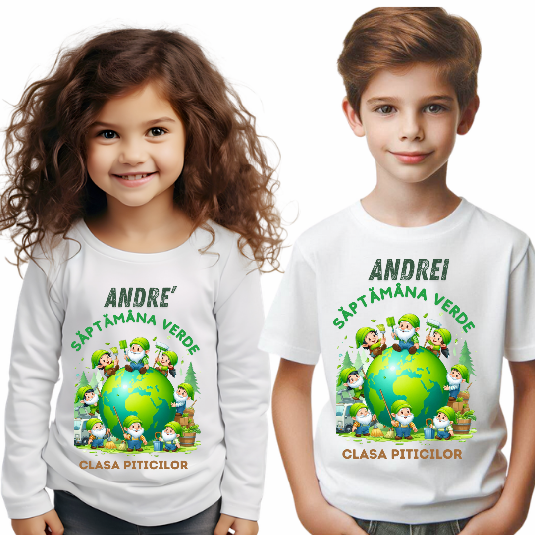 Tricou Personalizat Saptamana verde si Ziua Pământului clasa piticilor material  bumbac TSV118