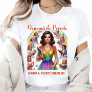 Tricou personalizat tematica curcubeului pentru educatoare, elevi clasa 4 sau gradinita