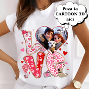 Tricou personalizat Valentine’s Day – LOVE cu poza voastră 3D Cartoon