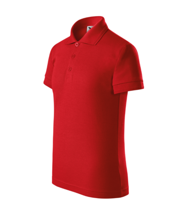 Tricou polo rosu pentru copii din bumbac cu maneca scurta Pique Pol222