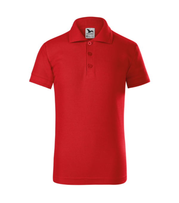 Tricou polo rosu pentru copii din bumbac cu maneca scurta Pique Pol222
