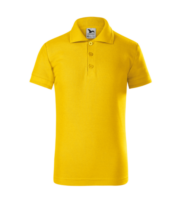 Tricou polo galben pentru copii din bumbac cu maneca scurta Pique Pol222