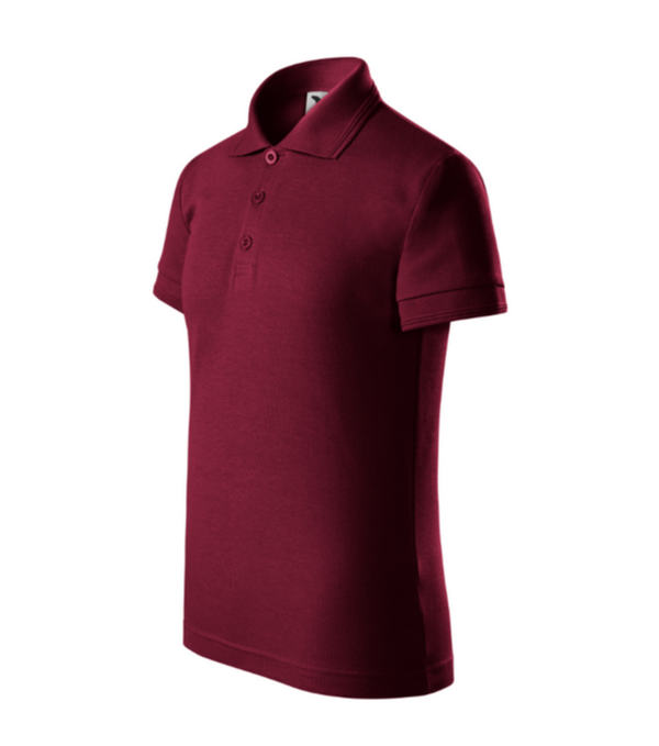 Tricou polo  visiniu pentru copii din bumbac cu maneca scurta Pique Pol222