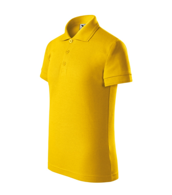 Tricou polo galben pentru copii din bumbac cu maneca scurta Pique Pol222