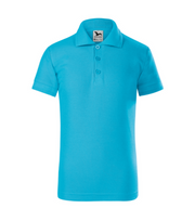 Tricou polo  turquaz pentru copii din bumbac cu maneca scurta Pique Pol222