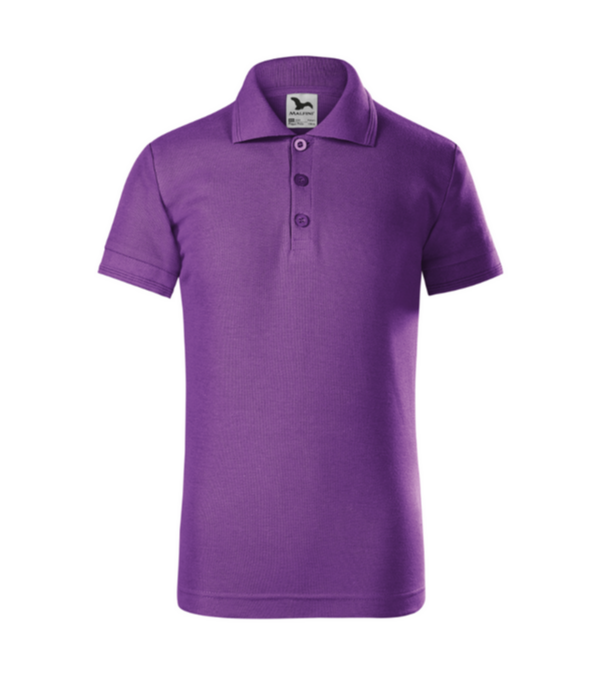 Tricou polo mov violet pentru copii din bumbac cu maneca scurta Pique Pol222