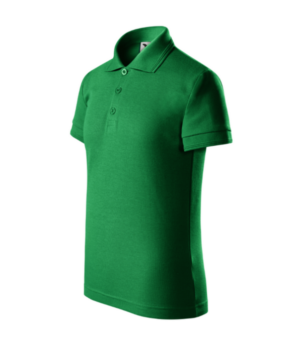 Tricou polo  verde mediu pentru copii din bumbac cu maneca scurta Pique Pol222