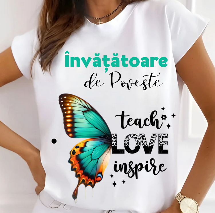 Tricou scoala pentru Doamna la Grupa futurasilor LOVE INSPIRE– cadou personalizat pentru profesori