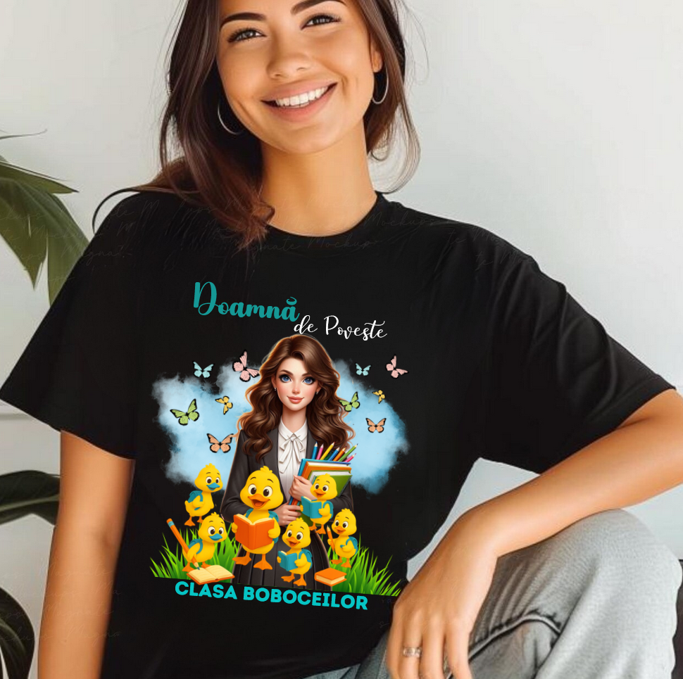 Tricou scoala pentru Doamna la Grupa boboceilor– cadou personalizat pentru profesori
