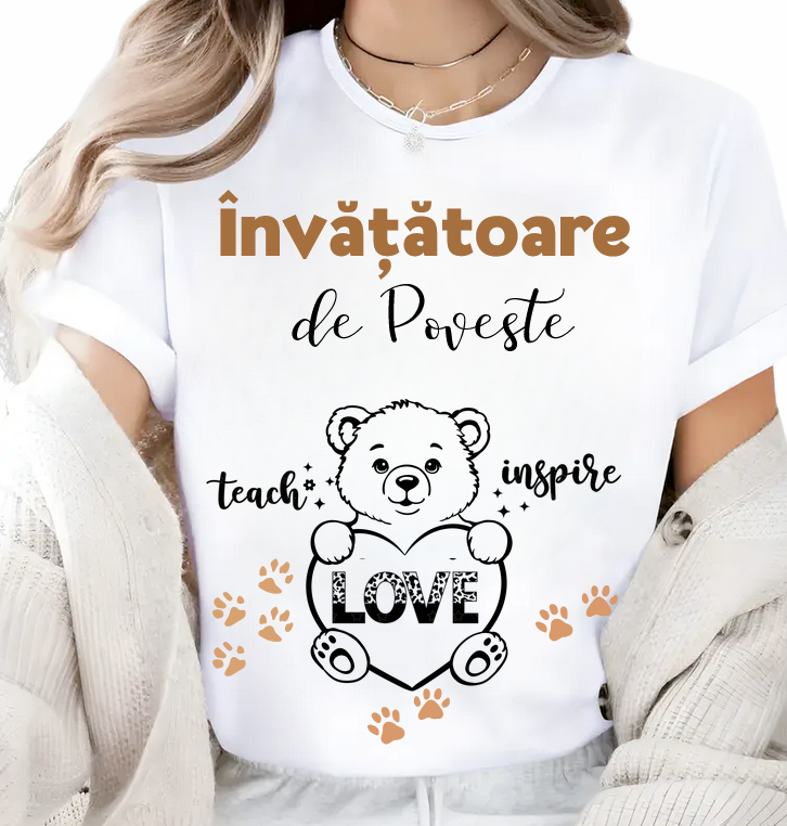 Tricou scoala pentru Doamna la Grupa ursuletilor– cadou personalizat pentru profesori