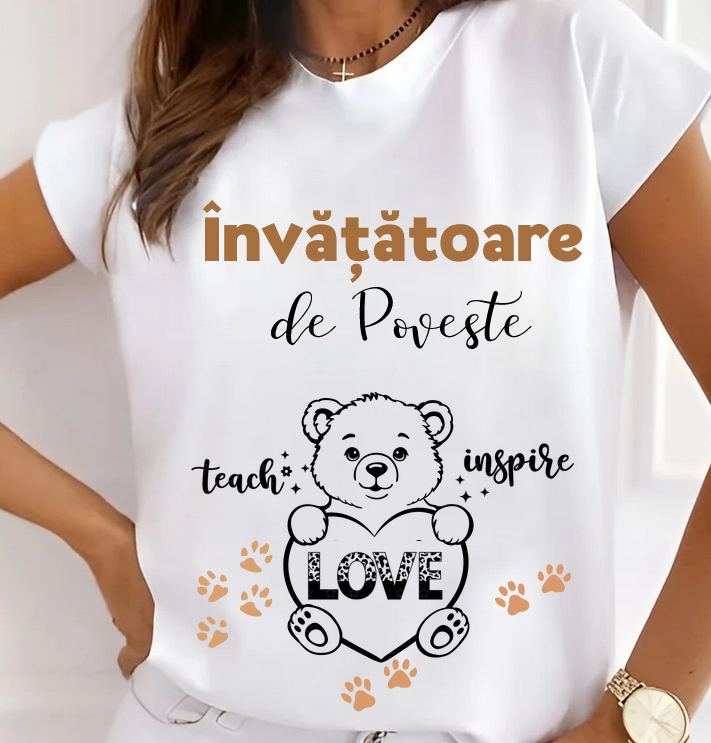 Tricou scoala pentru Doamna la Grupa ursuletilor– cadou personalizat pentru profesori