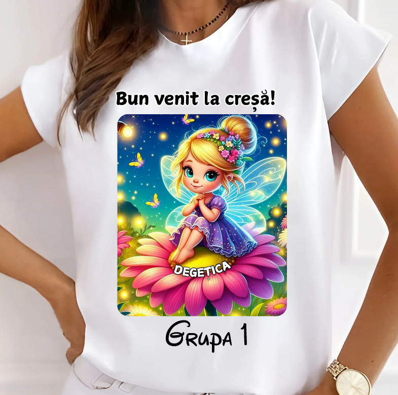 Tricou scoala pentru Grupa  Degetica – cadou personalizat pentru profesori  sau elevi