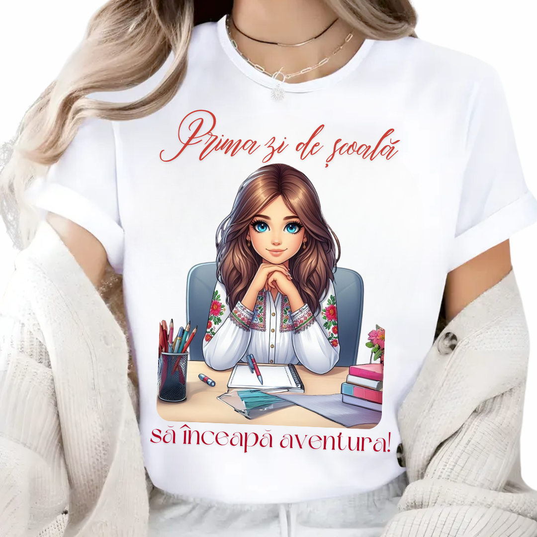 Tricou back to school bumbac– cadou personalizat pentru profesori și elevi