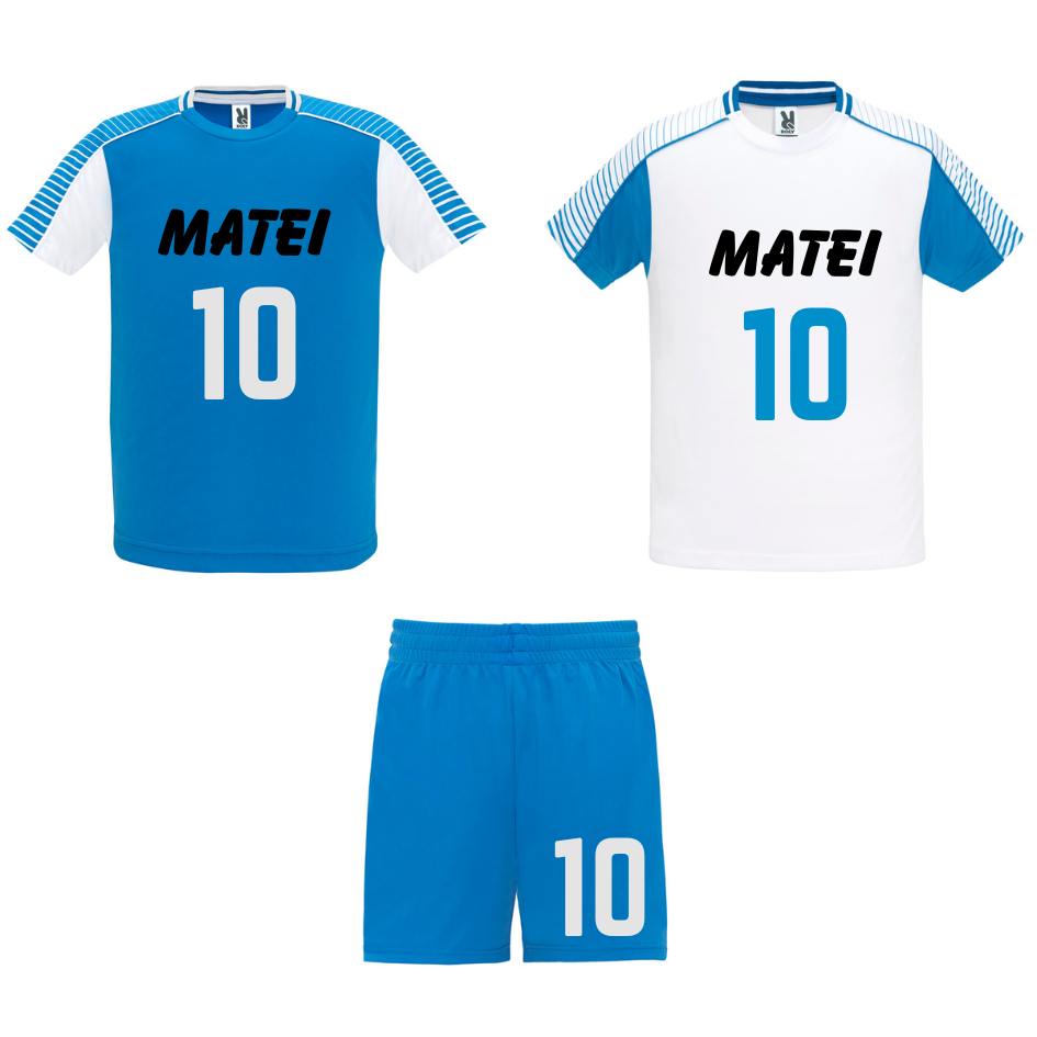 Set sportiv unisex format din 2 tricouri Fotbal cu nume si numar la alegere pentru Suporteri și Jucatori