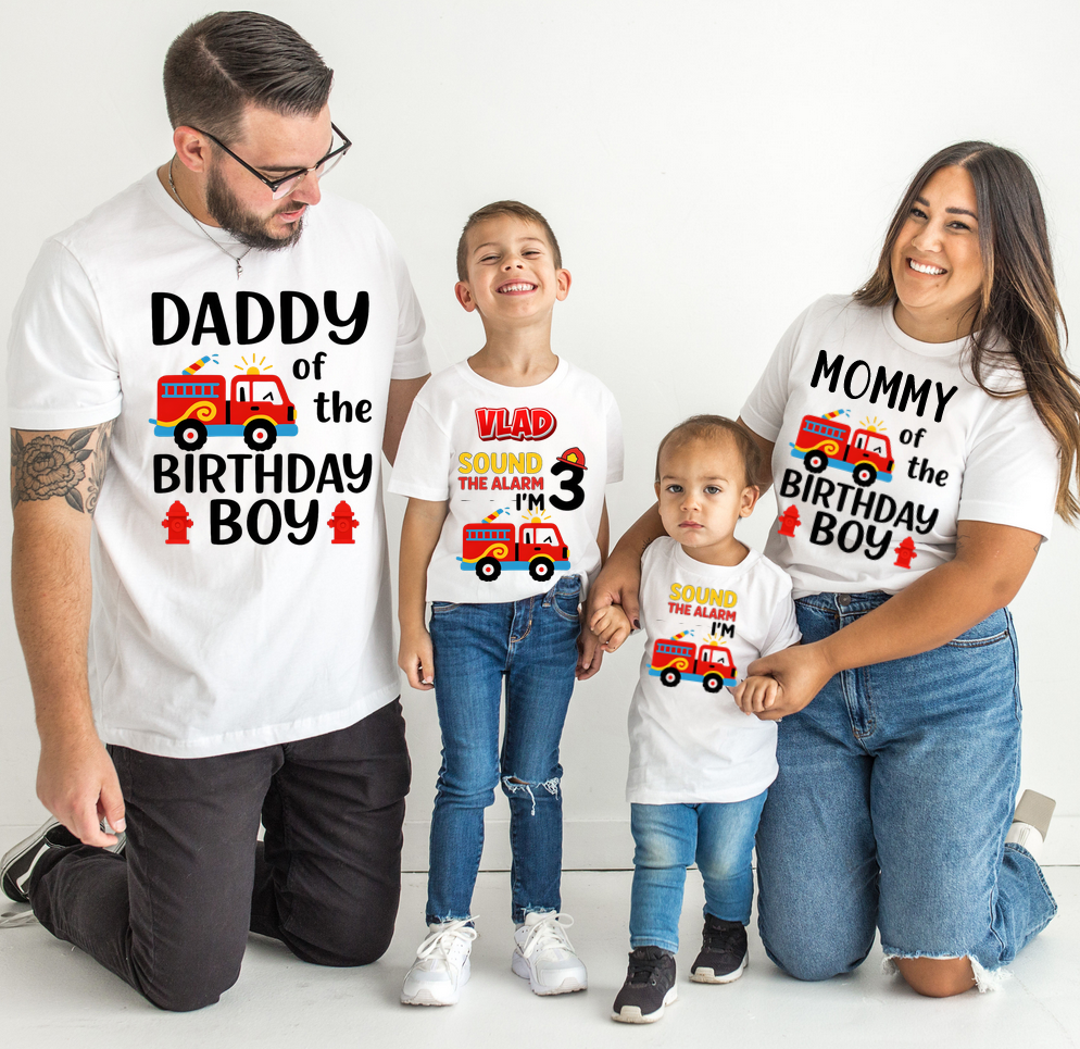Tricou personalizat Pompieri Fireman cu cifra aniversara ABS1132.55