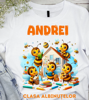Tricou scolare Clasa albinutelor personalizat pentru absolventi de scoala sau gradinita