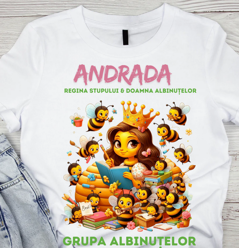 Tricou scolare Clasa albinutelor personalizat pentru absolventi de scoala sau gradinita