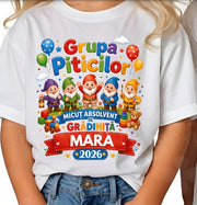 Tricou  Absolventi Grupa Piticilor – Bumbac 100% pentru Copii și Profesori