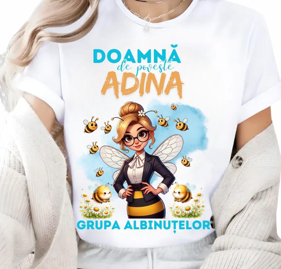 Tricou Special pentru Educatoare de albinute - un cadou cu Design Elegant