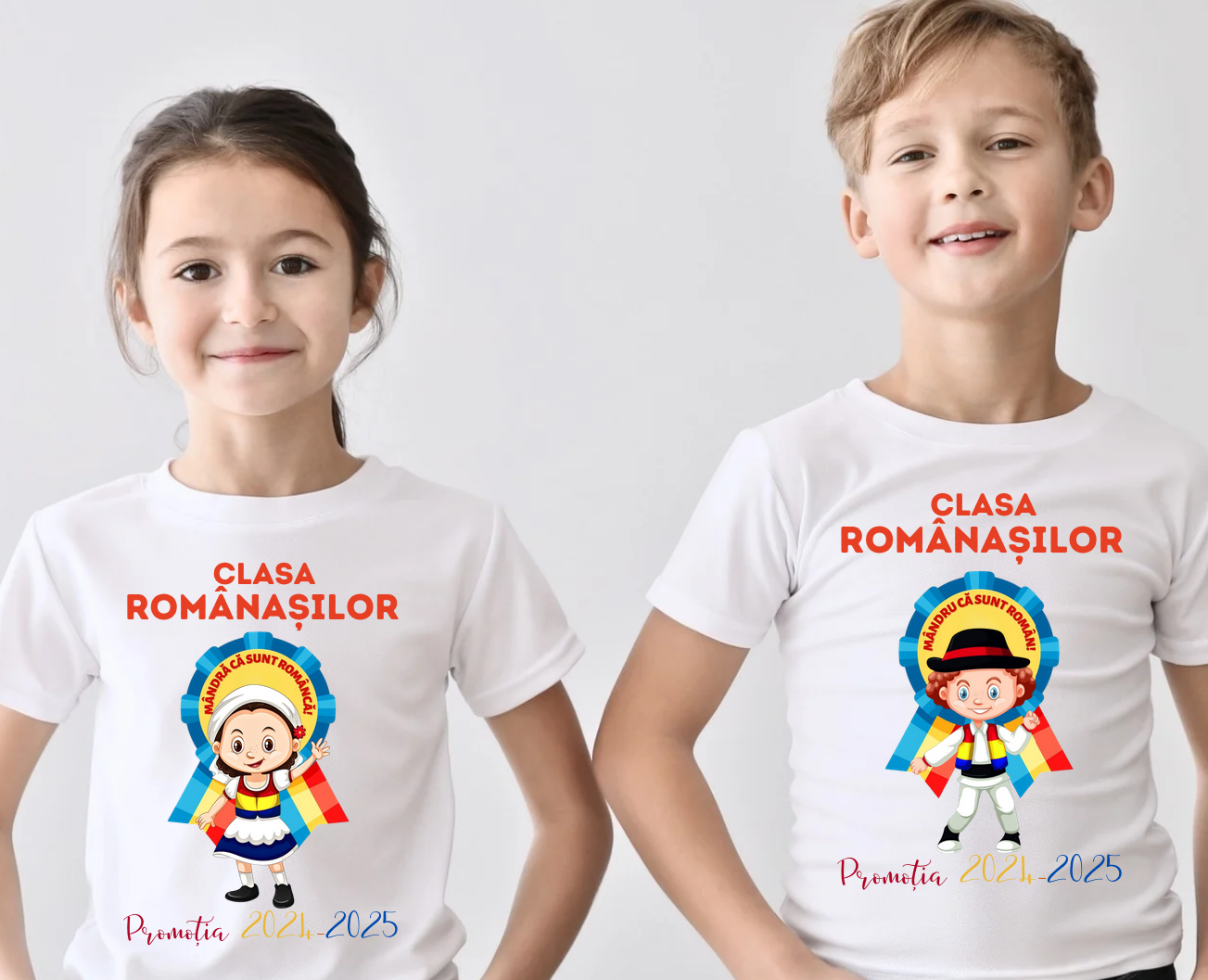 Tricou traditional absolvire elevi hora unirii Clasa Romanasilor ABS11204 Mandru ca sunt roman