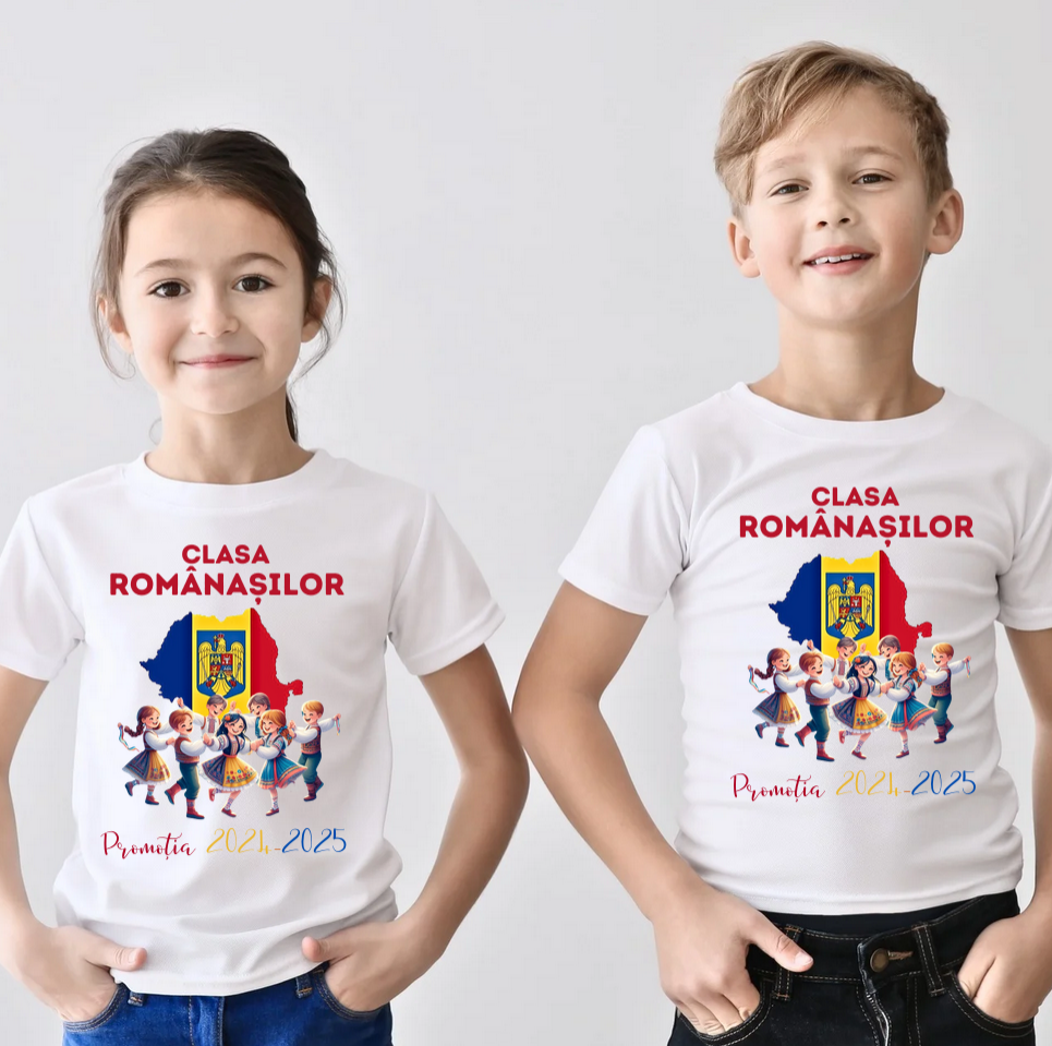 Tricou traditional absolvire elevi hora unirii Clasa Romanasilor ABS11206