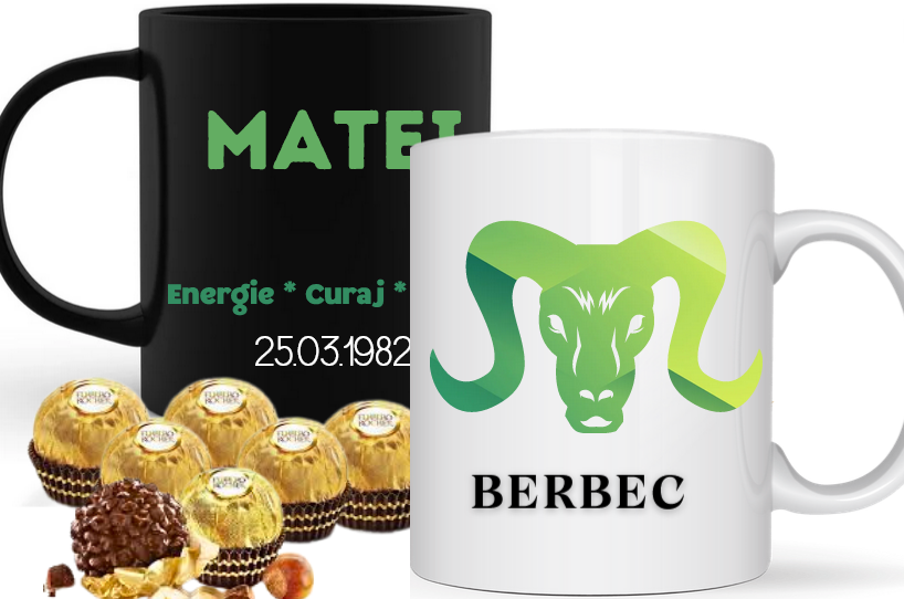 Tricou zodiac BERBEC personalizat cu text sau poze, unisex TBER122