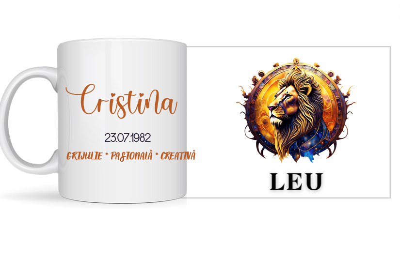 Tricou zodiac LEU personalizat cu text sau poze, unisex TLEU118