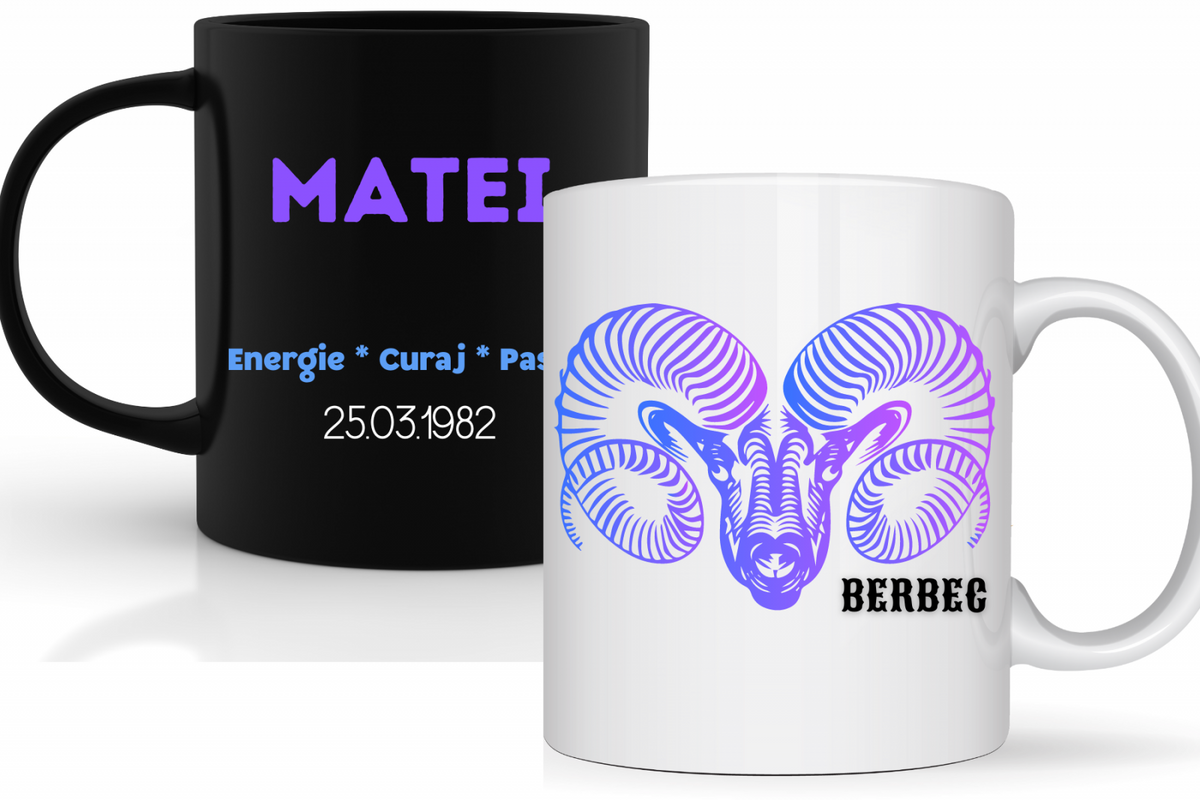 Tricou zodiac BERBEC personalizat cu text sau poze, unisex TBER121