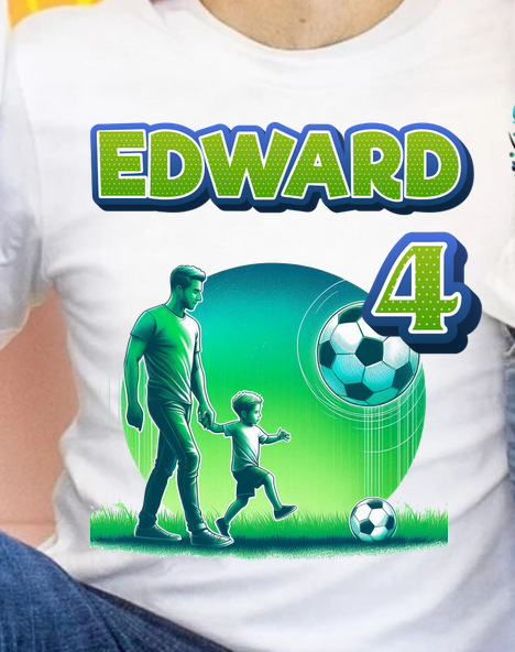 Tricouri Family Aniversare Personalizate – Cadou Haios pentru Copii și Părinți | Model Tematic Fotbal