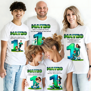 Tricouri Family Aniversare Personalizat pentru mot – Cadou Haios pentru Copii și Părinți | Model Tematic Fotbal