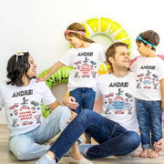 Tricouri Family Aniversare Personalizate – Cadou Haios pentru Copii și Părinți | Model Tematic racing