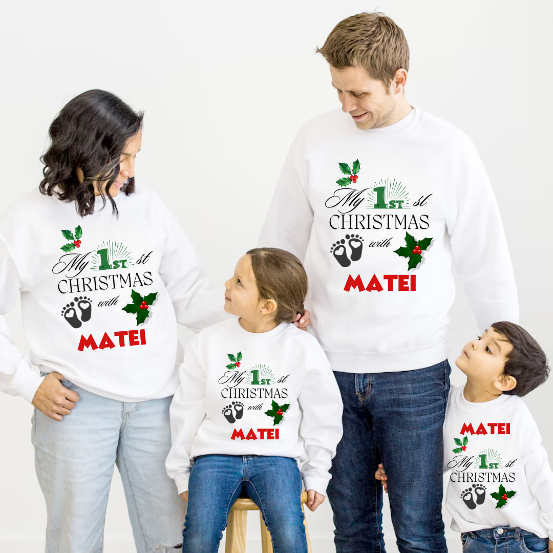 Tricouri Family mama, tata  si copii personalizate cu tematica de Craciun,  Craciun Fericit 12244