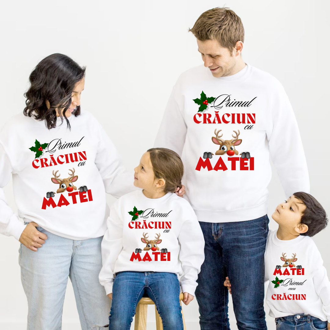 Tricouri Family mama, tata  si copii personalizate cu tematica de Craciun,  Craciun Fericit 12245