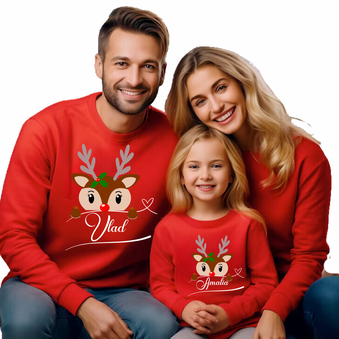 Tricouri Family mama, tata  si copii personalizate cu tematica de Craciun,  Craciun Fericit 12248