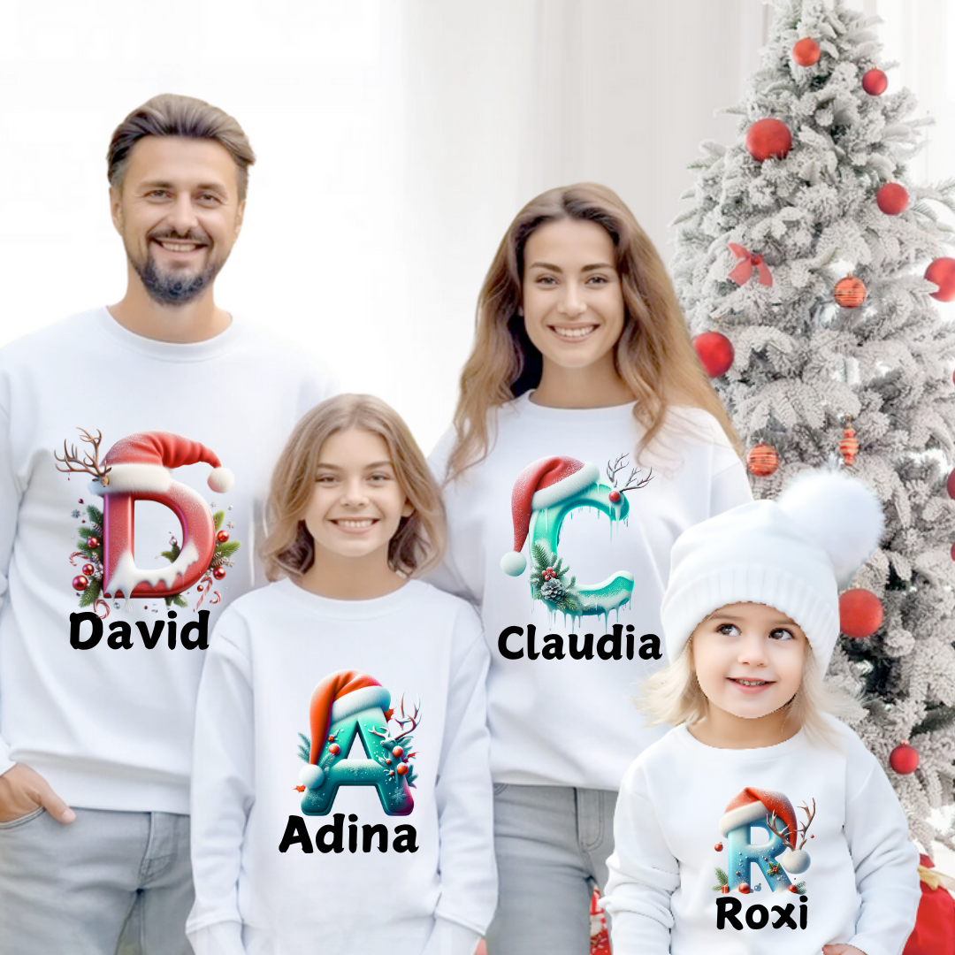 Tricouri Family mama, tata  si copii personalizate cu tematica de Craciun,  Craciun Fericit 12250