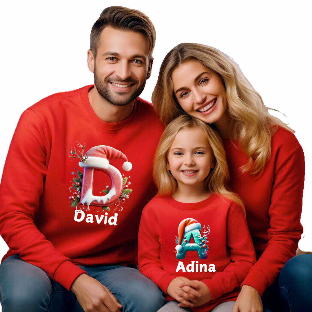 Tricouri Family mama, tata  si copii personalizate cu tematica de Craciun,  Craciun Fericit 12249