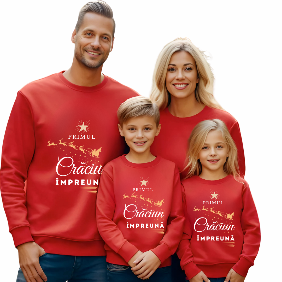 Tricouri Family mama, tata  si copii personalizate cu tematica de Craciun,  Craciun Fericit 12254