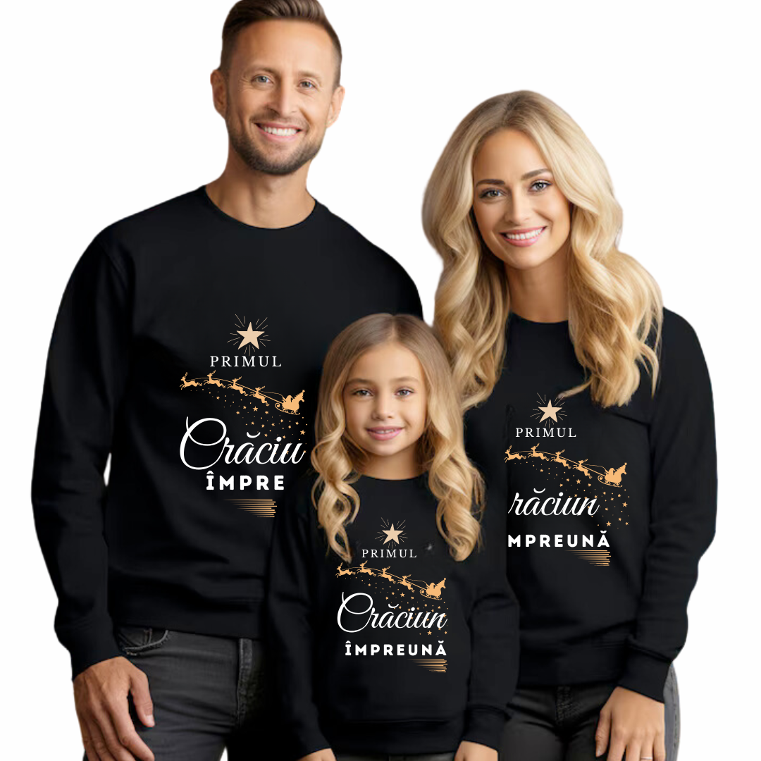 Tricouri Family mama, tata  si copii personalizate cu tematica de Craciun,  Craciun Fericit 12254