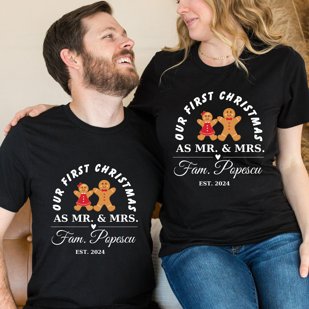 Tricouri  de cuplu personalizate cu tematica de Craciun  12654