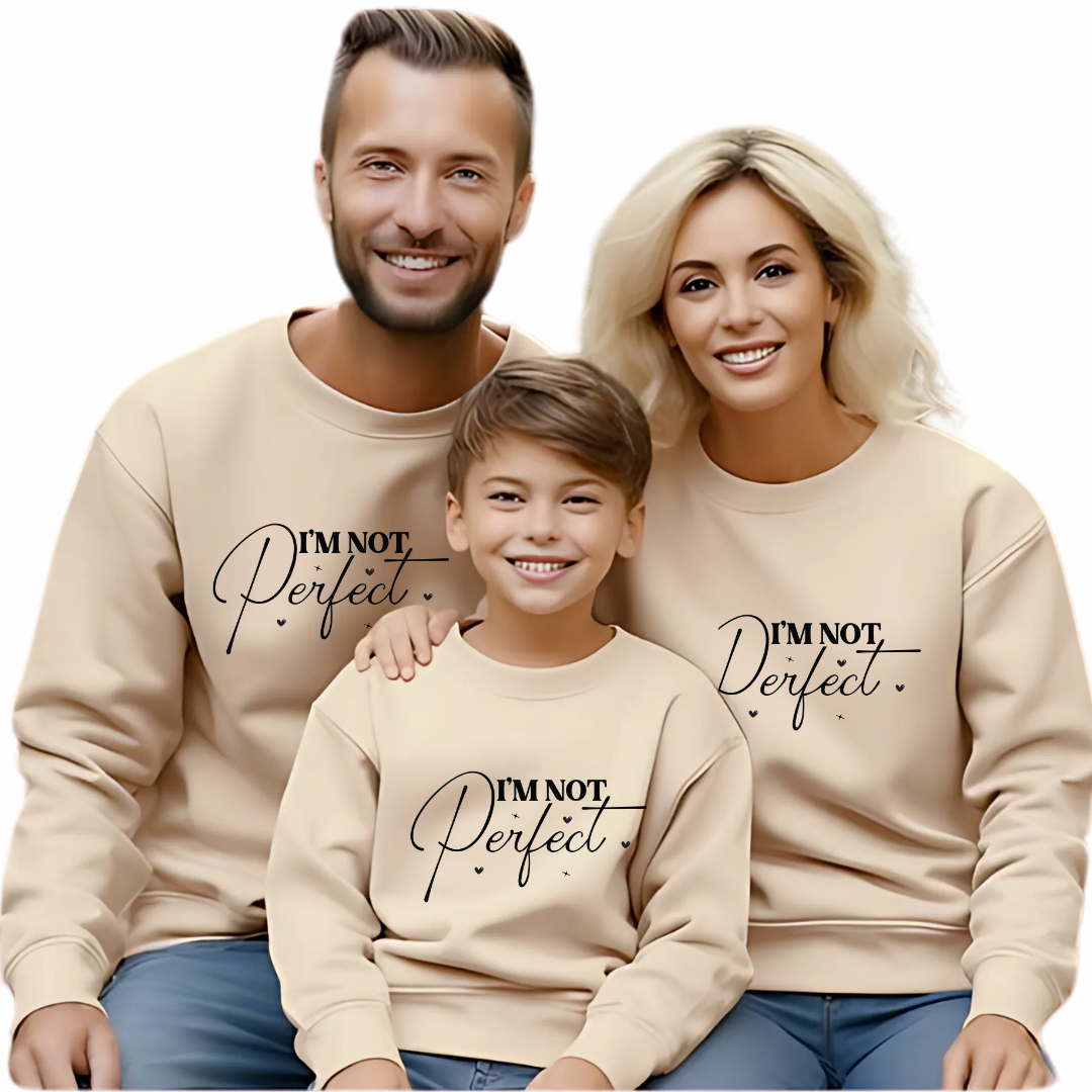 Tricouri Family mama, tata  si copii personalizate I'm not perfect 12256