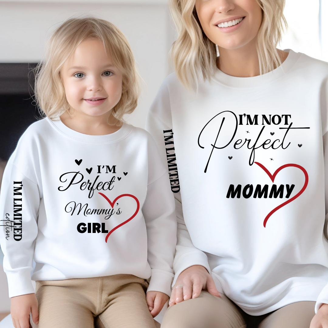 Tricouri Family mama, tata  si copii personalizate I'm not perfect 12256