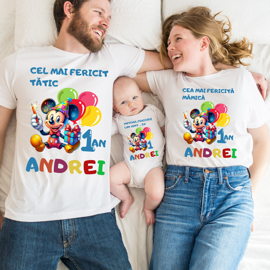 Tricouri Family mama, tata  si copii personalizate PENTRU MOT 1 AN 11256.01 MICKEY MOUSE