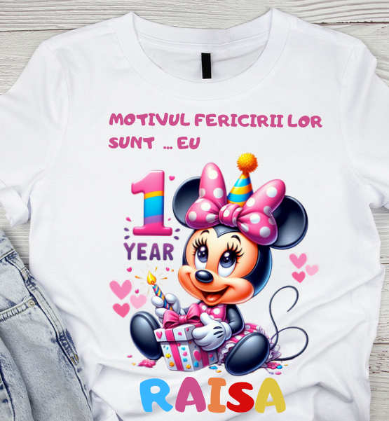 Tricouri Family mama, tata  si copii personalizate PENTRU MOT 1 AN 11256.02 Minnie Mouse