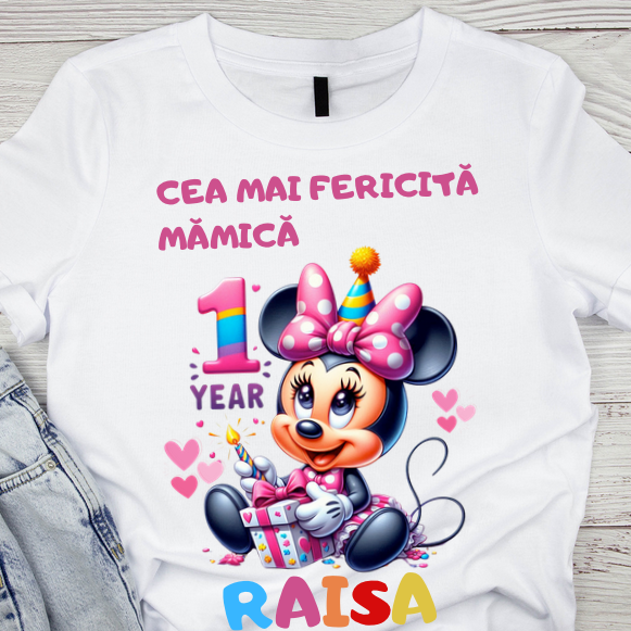 Tricouri Family mama, tata  si copii personalizate PENTRU MOT 1 AN 11256.02 Minnie Mouse