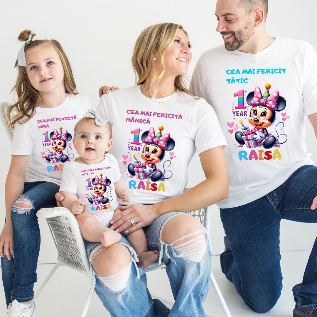 Tricouri Family mama, tata  si copii personalizate PENTRU MOT 1 AN 11256.02 Minnie Mouse