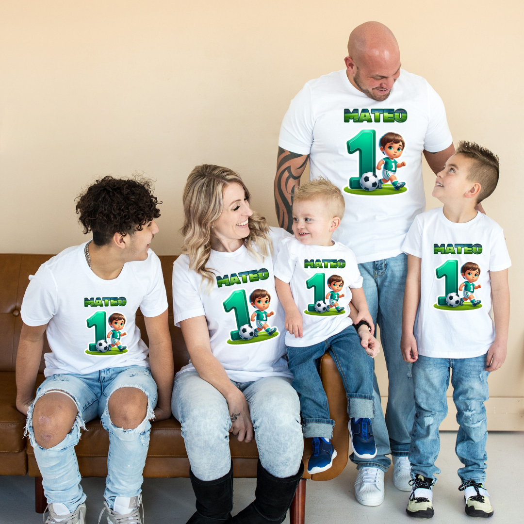 Tricouri Family mama, tata  si copii personalizate PENTRU MOT 1 AN 11256.10  tematica fotbal