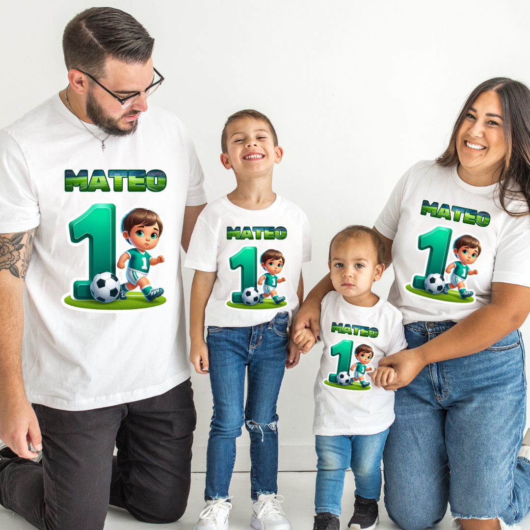 Tricouri Family mama, tata  si copii personalizate PENTRU MOT 1 AN 11256.10  tematica fotbal