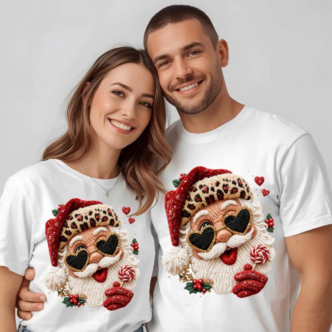 Tricouri personalizate Santa Clauss efect 3D de cusătură si  împletitură, Cadoul perfect de craciun 3225