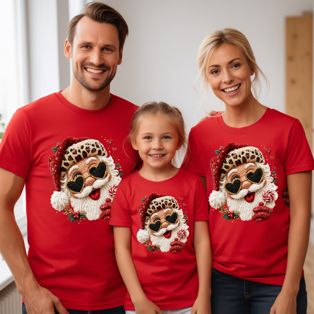 Tricouri personalizate Santa Clauss efect 3D de cusătură si  împletitură, Cadoul perfect de craciun 3225